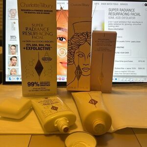 3 charlottete tilbury items super radiance resurfacing, goddess skin clay mask